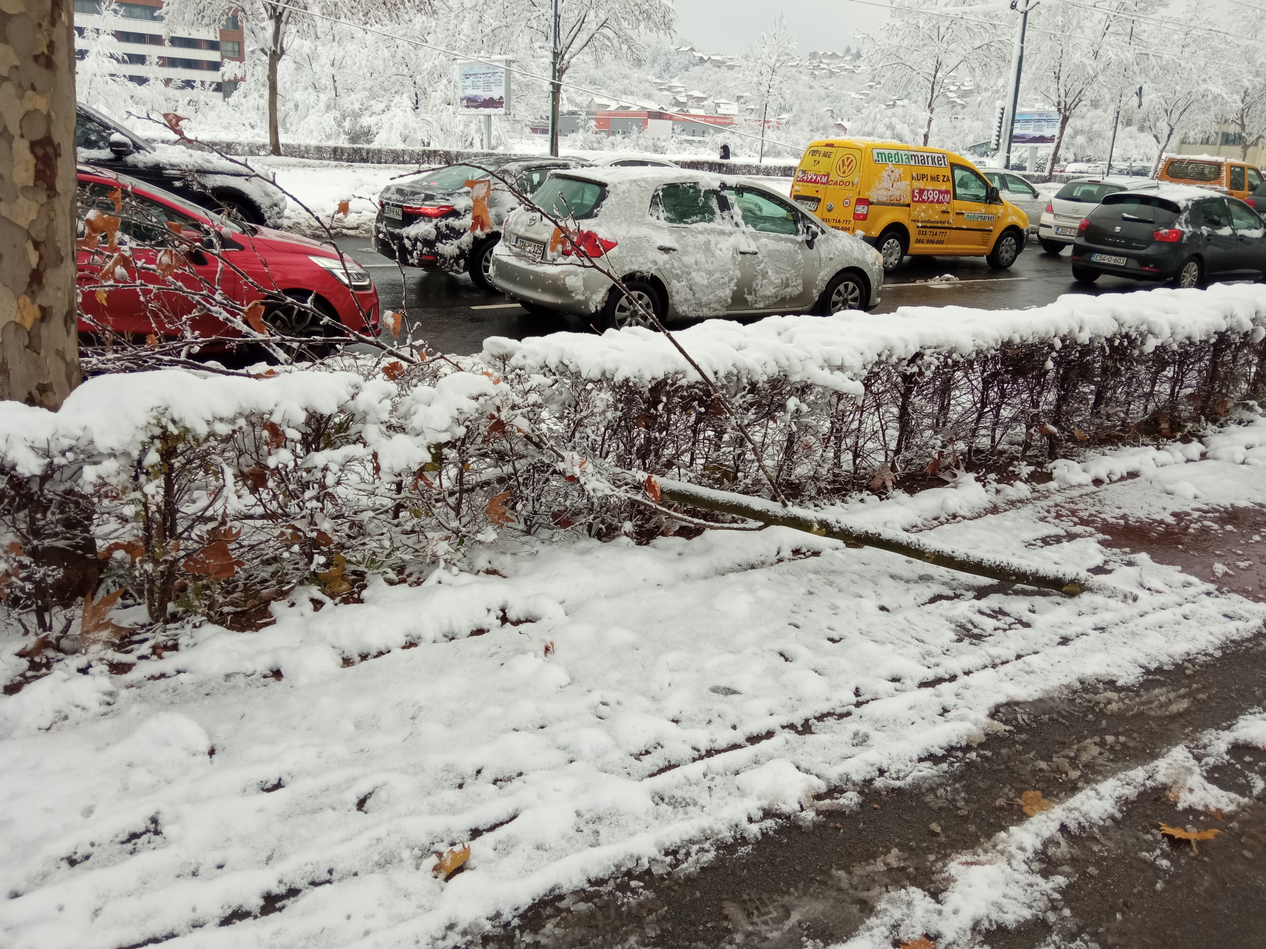 Snijeg uzrokovao štetu, u Sarajevu saobraćajni kolaps