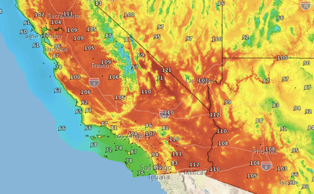 Kalifornija očekuje temperature do 46 stepeni Celzijusa