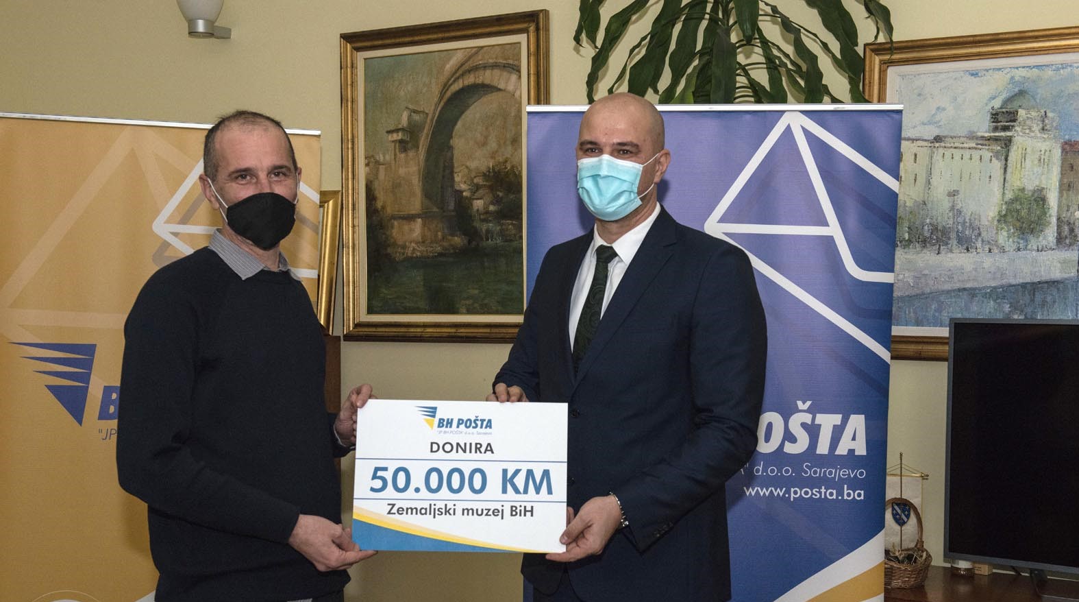 BH Pošta donirala 100.000 KM Zemaljskom muzeju BiH i Memorijalnom centru Potočari