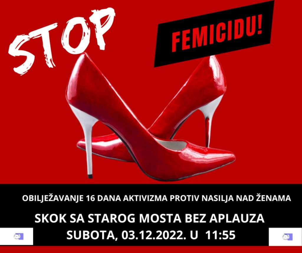 Odavanje počasti ženama žrtvama femicida na mostarski način, skokom sa Starog mosta