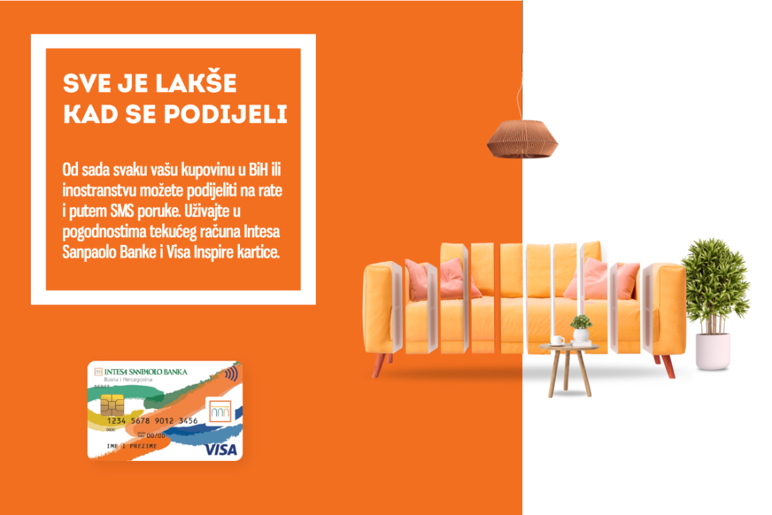 Sve je lakše kad se podijeli sa Visa karticama Intesa Sanpaolo Banke