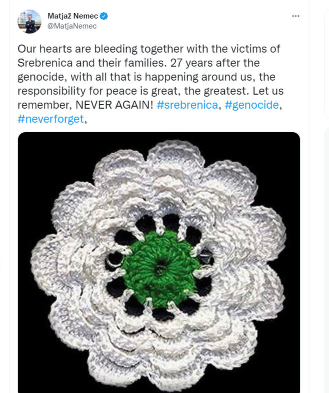 Evropski parlamentarac Nemec: Naša srca krvare zajedno sa žrtvama Srebrenice