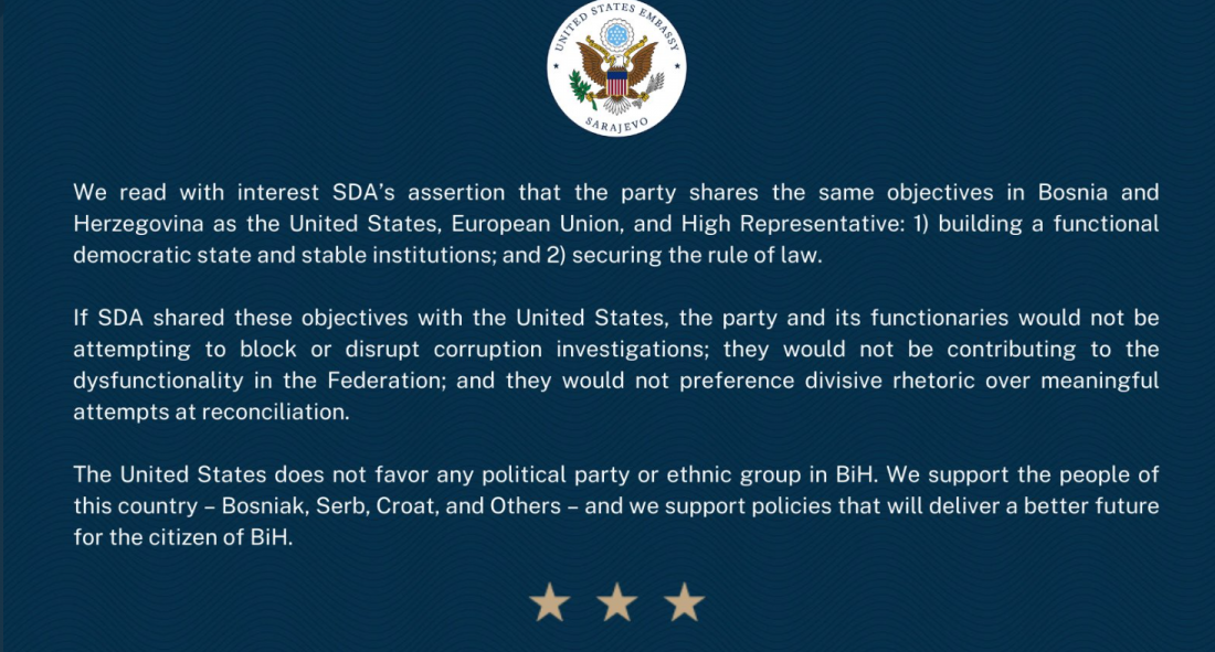 'Funkcioneri SDA ne bi trebali ometati istrage o korupciji'