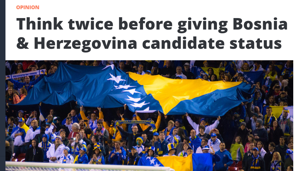 EUobserver: EU treba razmisliti prije nego BiH odobri status kandidata