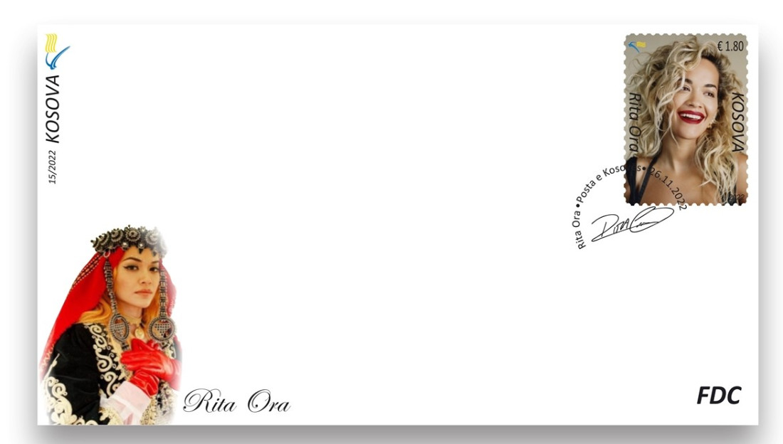 Rita Ora na poštanskim markama Kosova