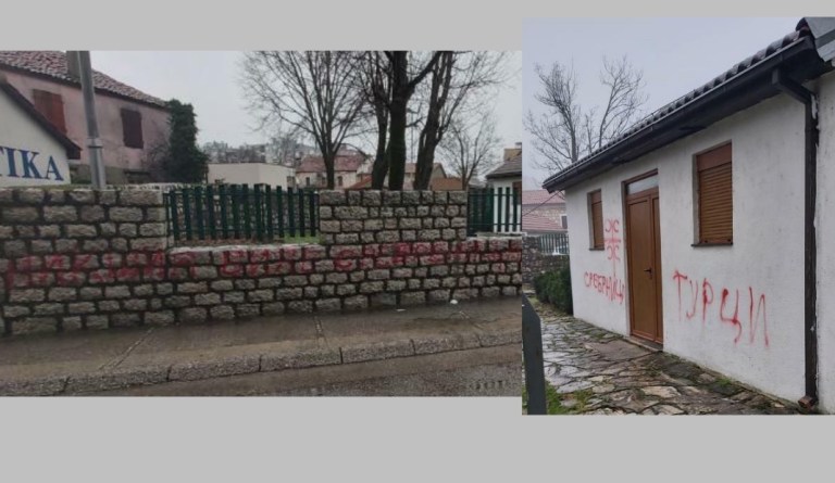 Uvredljivi natpisi na džamiji u Nikšiću