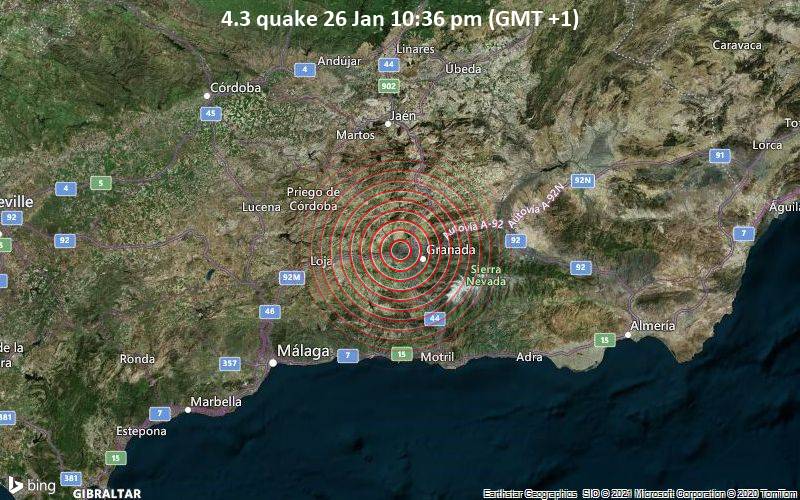 Region Granade pogodilo tokom noći više zemljotresa