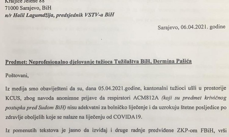 Advokati odbrane u predmetu "Respiratori": Neprofesionalno djelovanje tužioca Đermina Pašića