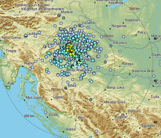 Prilično jak potres magnitude 3,8 po Richteru kod Petrinje