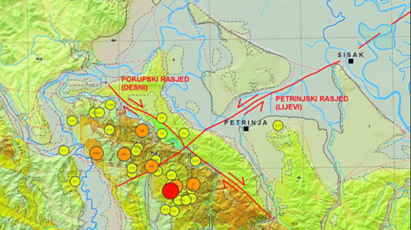 Sisak se prema istoku pomaknuo 10, a Petrinja do 20 centimetara