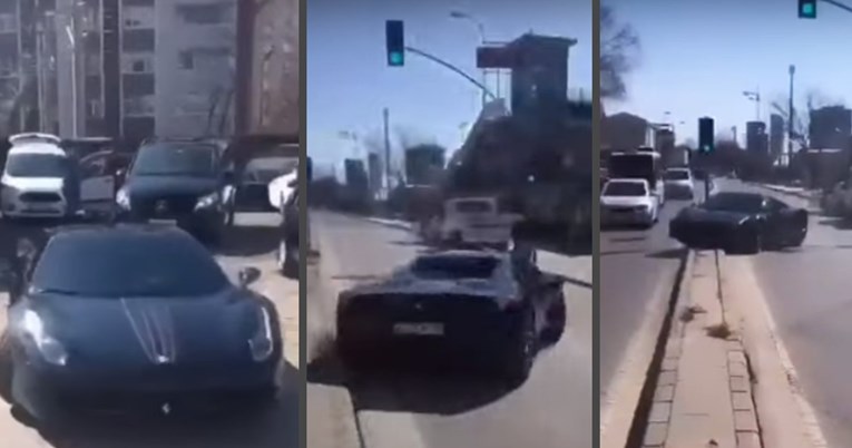 Izašao iz praone i odmah razbio Ferrari VIDEO