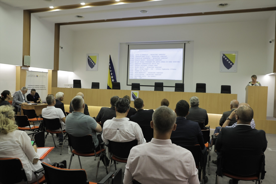 CIK BiH - Utvrđen redoslijed političkih subjekata na glasačkom listiću