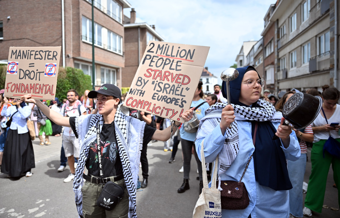 Skup podrške Palestini održan ispred izraelske ambasade u Briselu