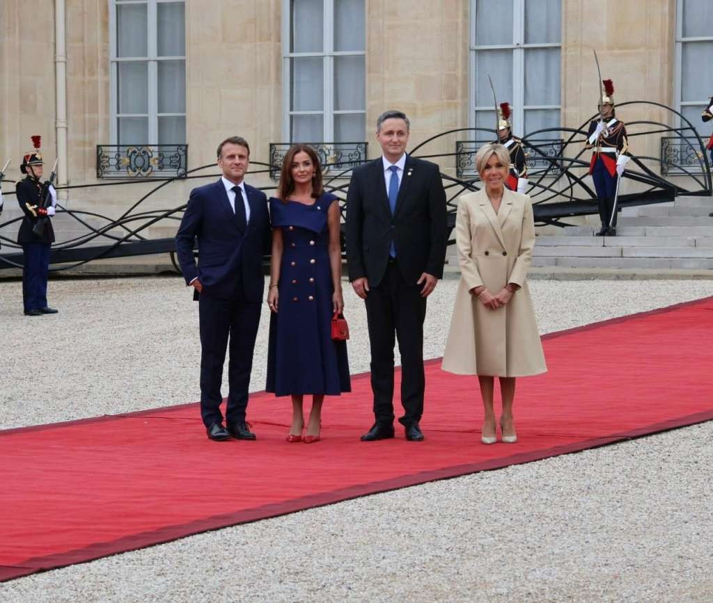 Bećirović na svečanom prijemu u Jelisejskoj palači povodom otvaranja Ljetnih olimpijskih igara