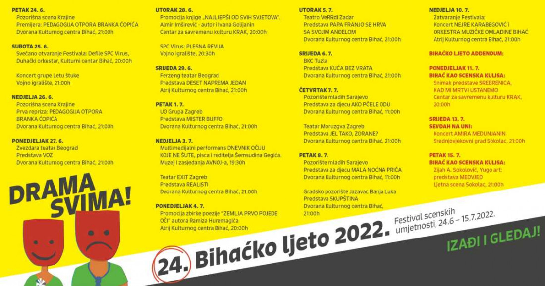 Predstavom "Pedagogija otpora Branka Ćopića" počinje Bihaćko ljeto