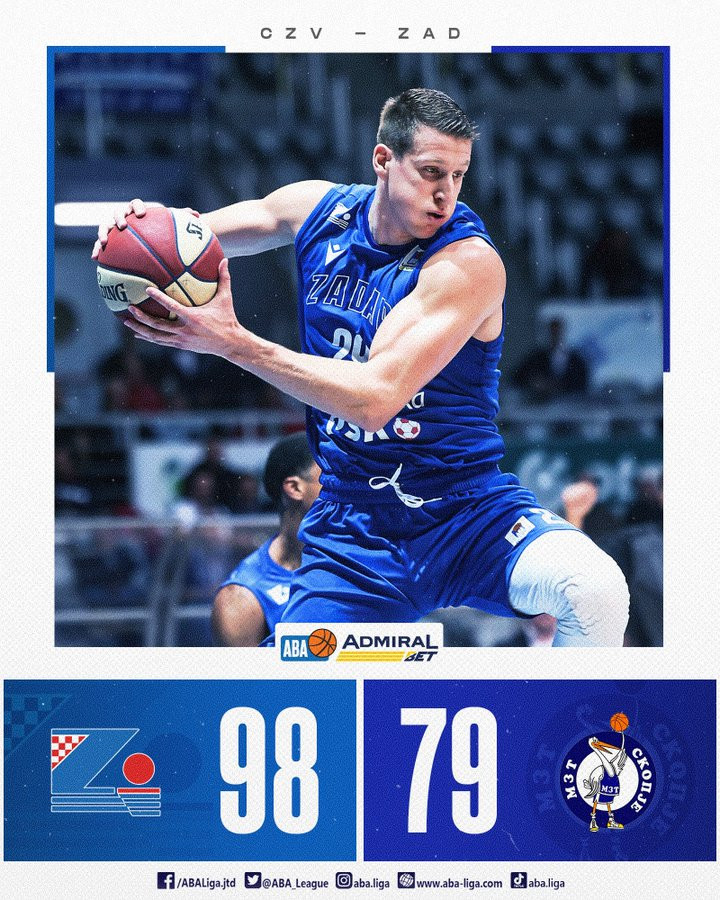 Košarkaš Zadra MVP 11. kola ABA lige