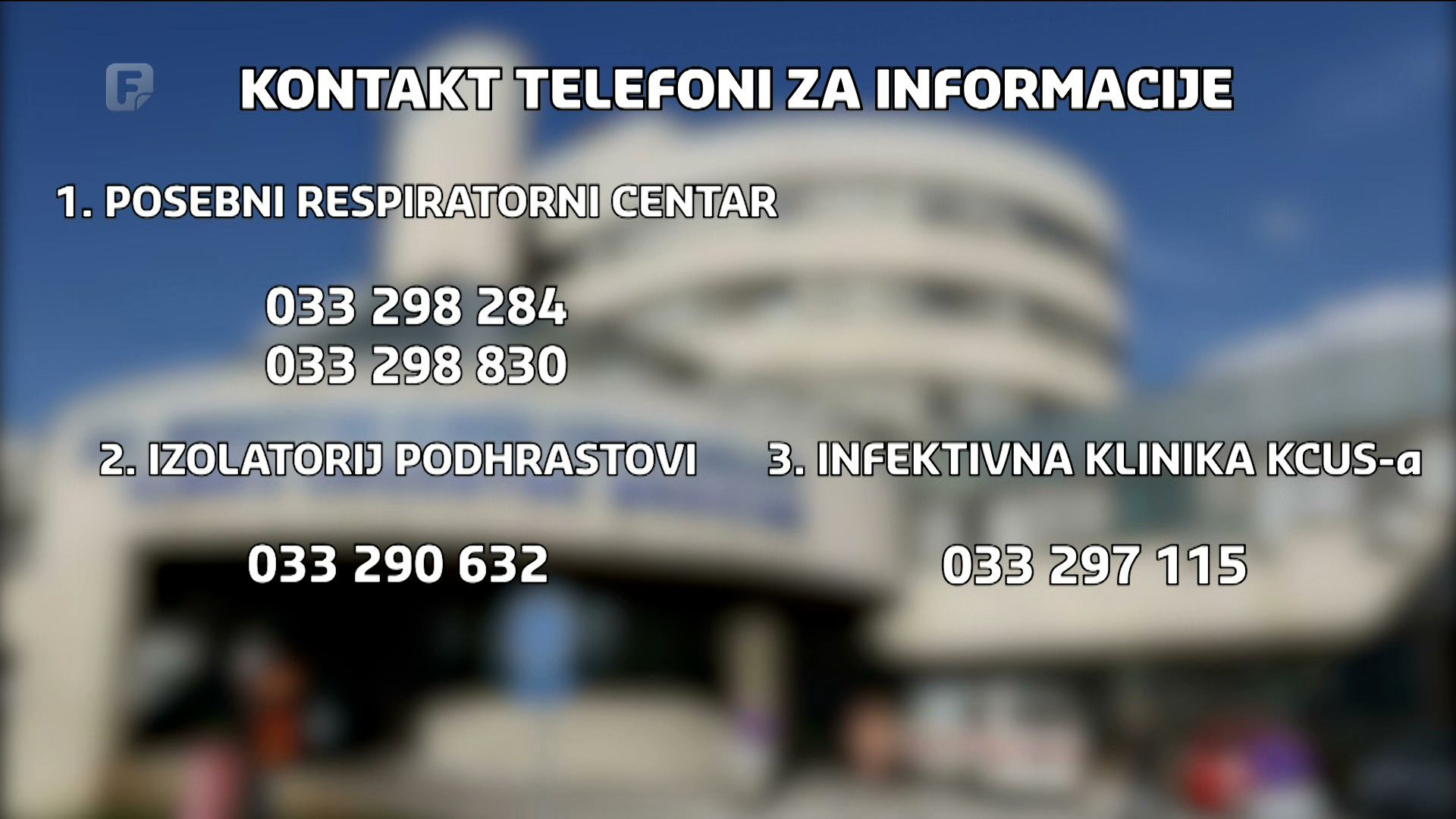 KCUS uveo telefonske centre za informacije u stanju pacijenata