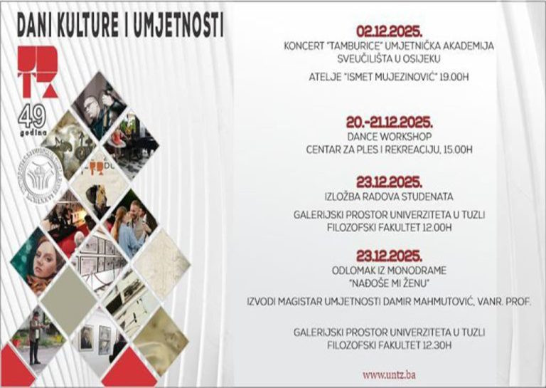 Dani kulture i umjetnosti Univerziteta u Tuzli povodom 49. godišnjice