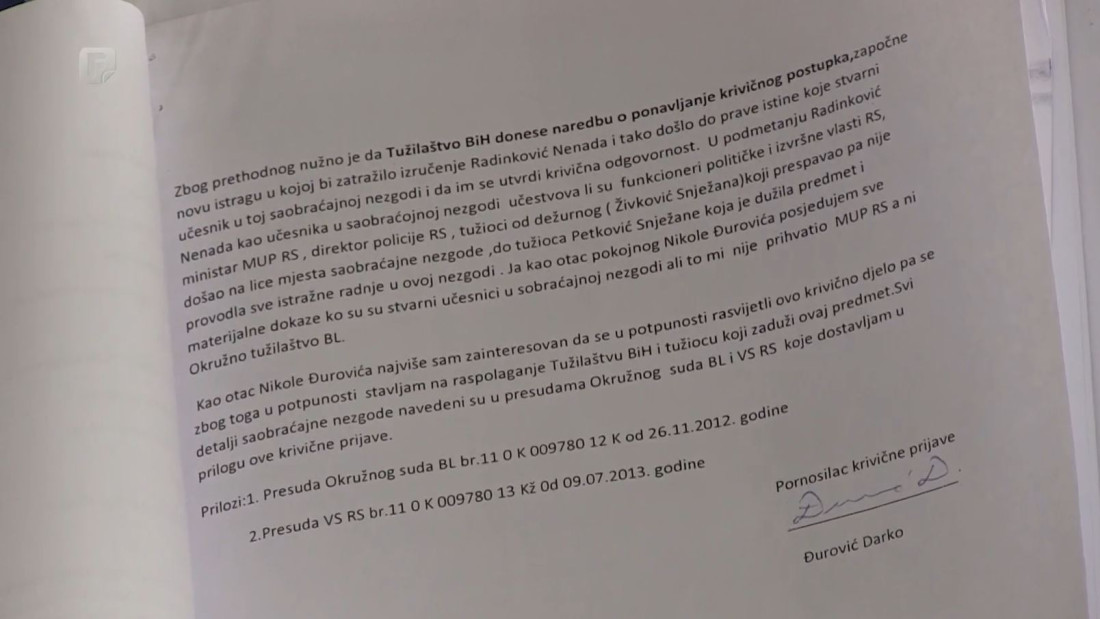 Nenad Radinković saslušan u slučaju Đurović, otac poginulog tvrdi da tužilac nije uradio sve radnje