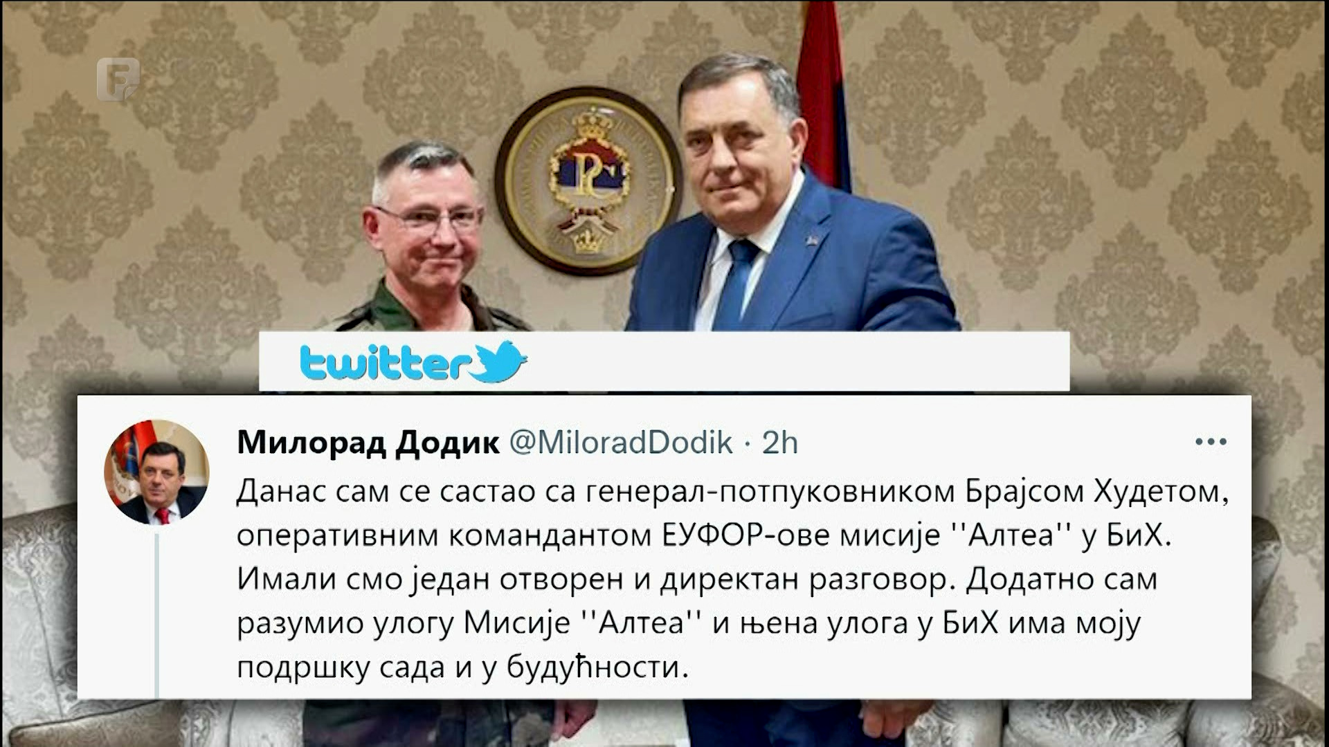 Dodik podržao ostanak EUFOR-a u zemlji