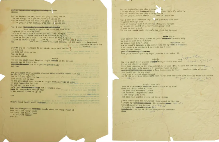 Rukopis pjesme Boba Dylana “Mr Tambourine Man” prodan za 500 000 dolara