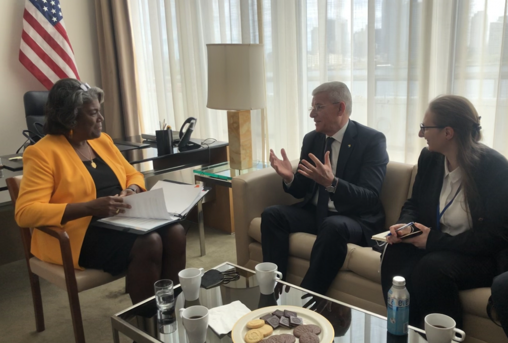 Džaferović razgovarao s predsjedavajućom Vijeća sigurnosti i ambasadoricom SAD-a u UN-u