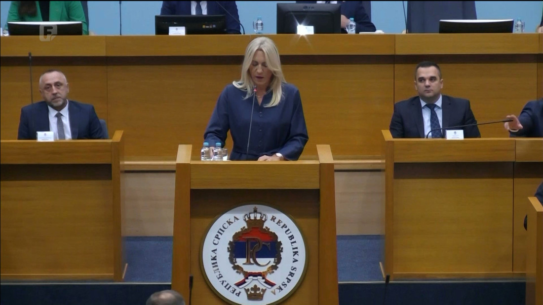 Narodna skupština RS-a podržala veto Željke Cvijanović u Predsjedništvu BiH