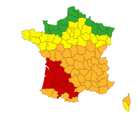 I do 42 stepena najavljeno u Francuskoj