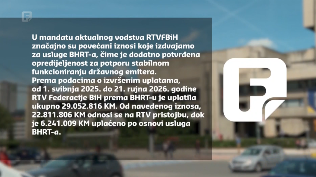 RTVFBiH pozdravlja deblokadu računa BHRT-a, svoje obveze smo redovno izvršavali
