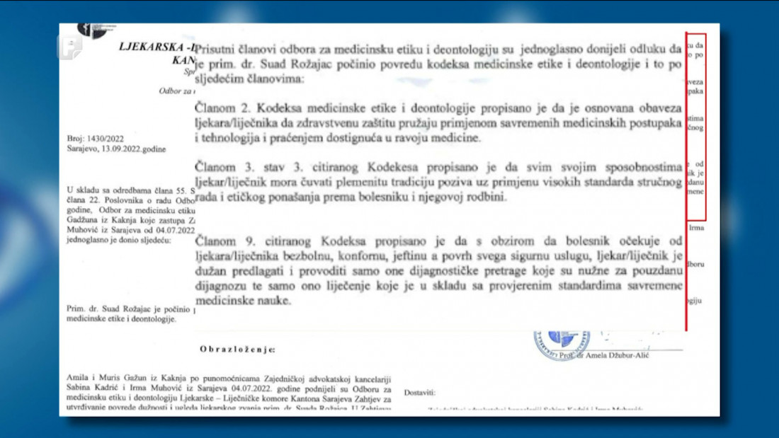 Slučaj Gadžun: Rožajac i Halimić-Alajbegović radili su suprotno Kodeksu medicinske etike