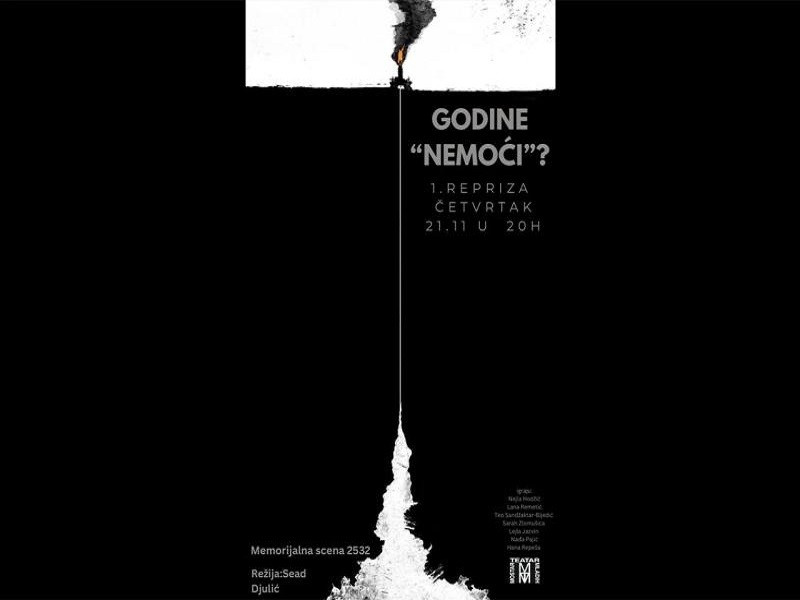 Mostarski teatar mladih: Večeras ponovo "Godine nemoći" kao bunt i kao krik