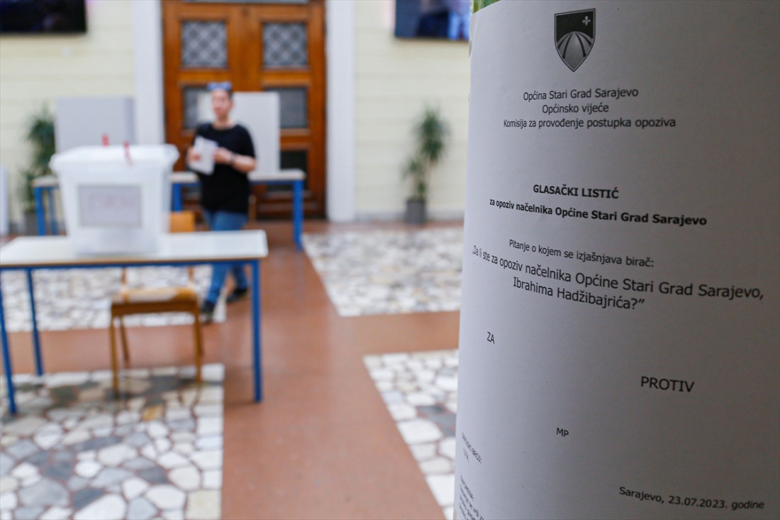 Za opoziv Hadžibajrića 3.721 glas, protiv 1.030