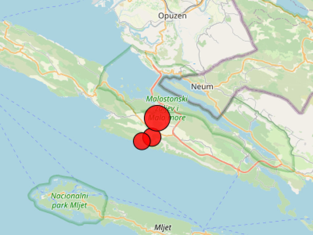 Hrvatska: Zabilježen umjeren i dva slabija potresa na Pelješcu