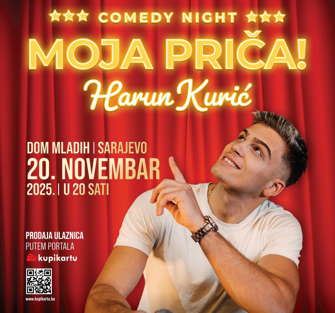 Harun Kurić u sarajevskom Domu mladih sa stand-up komeidjom "Moja priča"