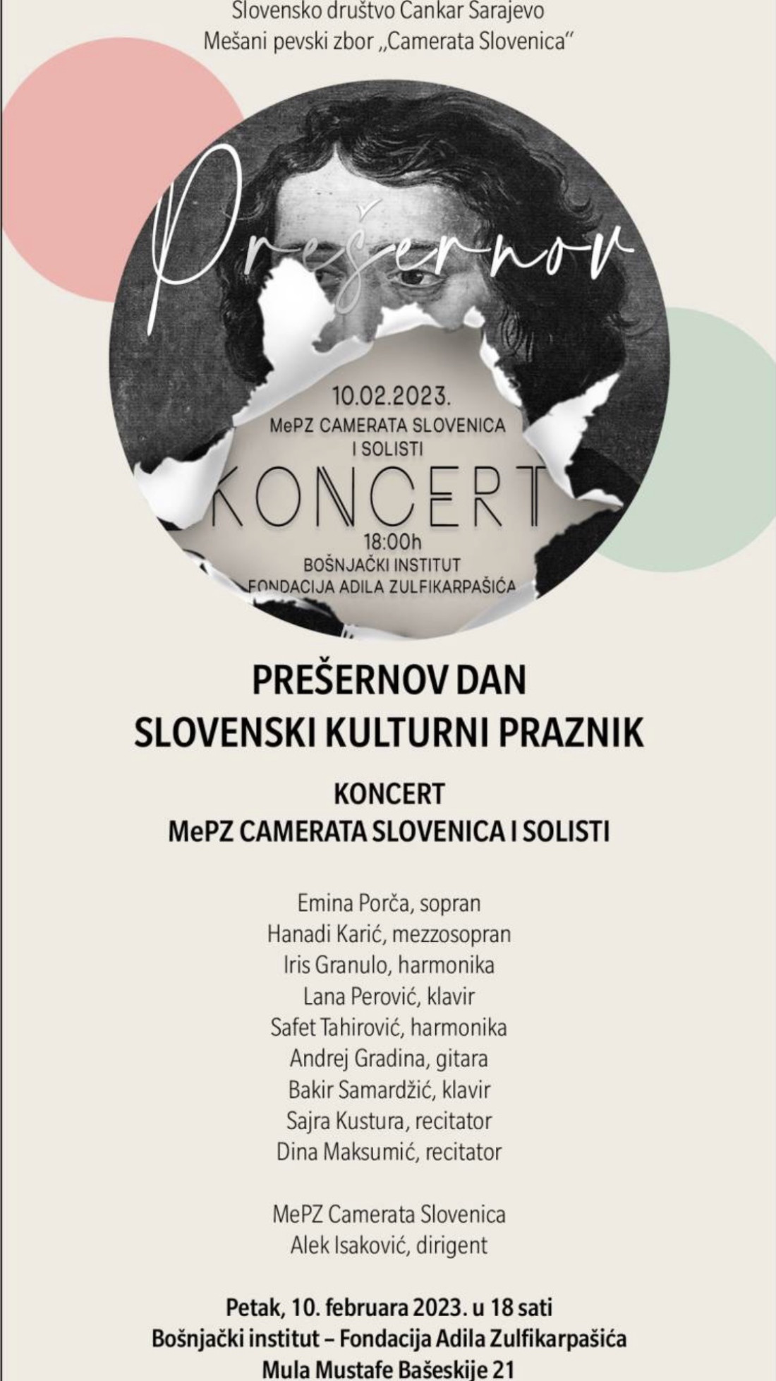 Koncert zbora Slovenskog društva Cankar ,,Camerata Slovenica"
