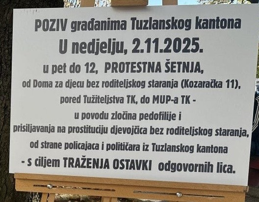 Najavljena protestna šetnja u Tuzli zbog slučaja iskorištavanja maloljetnica