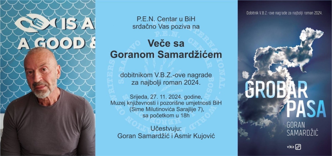 Veče sa Goranom Samardžićem dobitnikom V.B.Z.-ove nagrade za najbolji roman 2024. godine