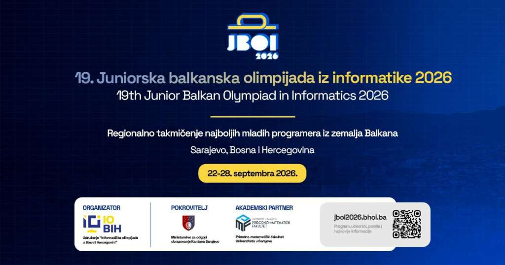 Sarajevo domaćin mladim informatičarima iz 13 država: Počinje JBOI 2026
