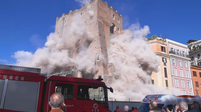 Urušila se srednjovjekovna kula u Rimu – Jedan radnik teško povrijeđen, za drugim se još traga