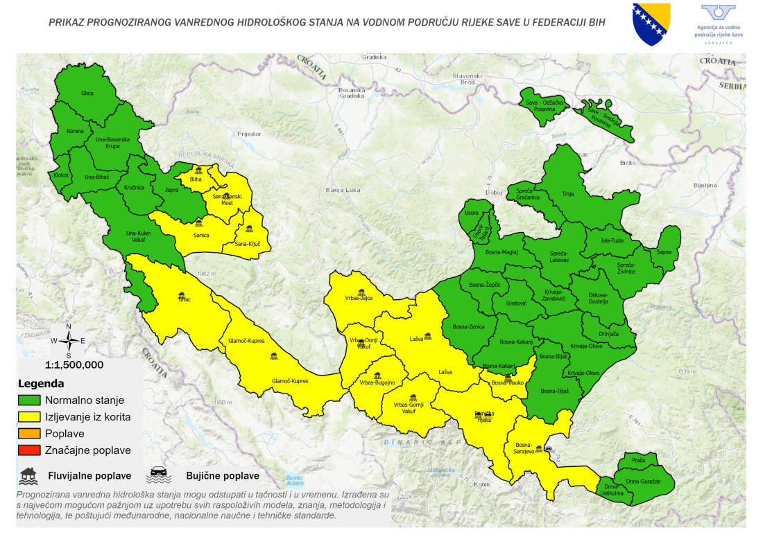 Na snazi vanredno hidrološko stanje za USK, SBK i KS