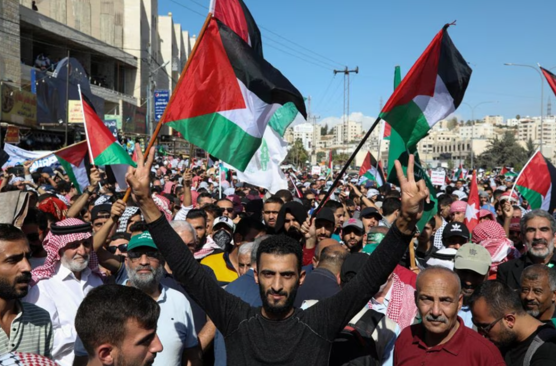 Masovni protesti u Jordanu protiv izraelske kampanje bombardovanja Pojasa Gaze