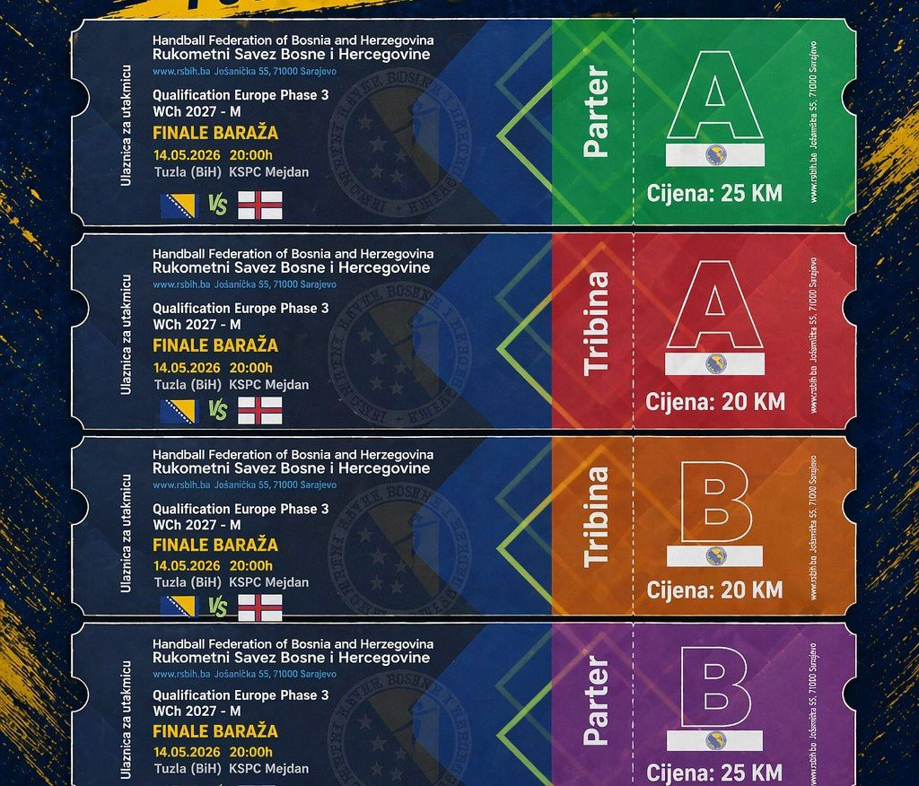 Počela prodaja ulaznica za rukometni duel Bosne i Hercegovine i Farskih Ostrva