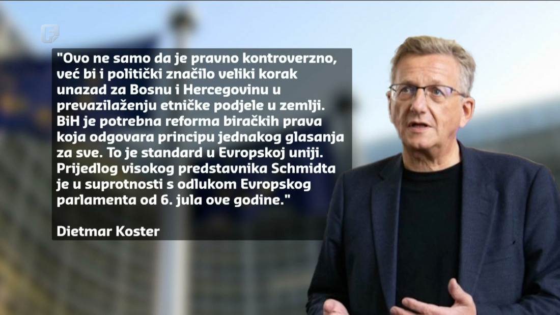 Koester o Schmidtovom Izbornom zakonu: Time bi se učvrstila etnička podjela u zemlji