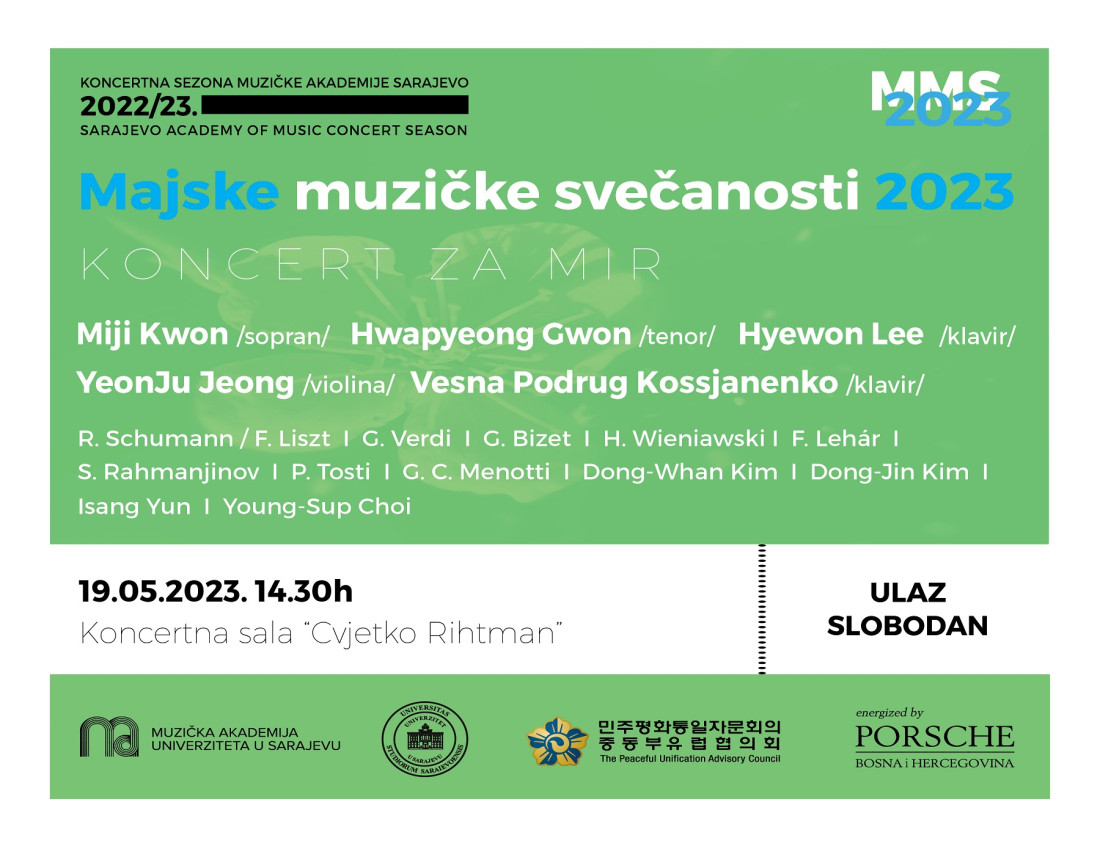 Koncert za mir sutra na Muzičkoj akademiji UNSA