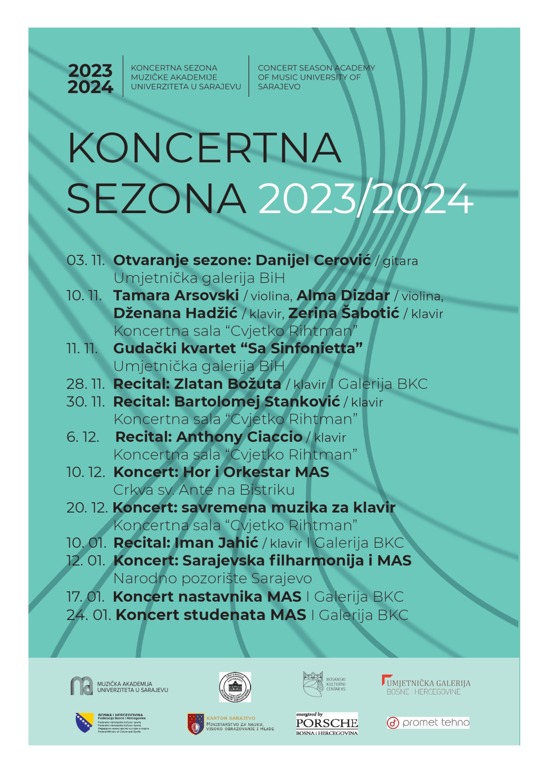 Muzička kaademija UNSA najavljuje novu koncertnu sezonu