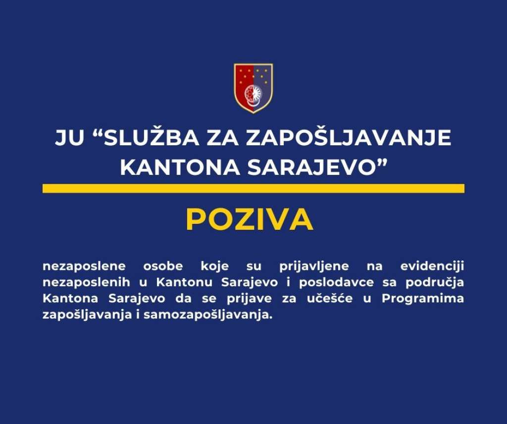 Poziv nezaposlenim i poslodavcima u KS da se prijave za programe zapošljavanja i samozapošljavanja