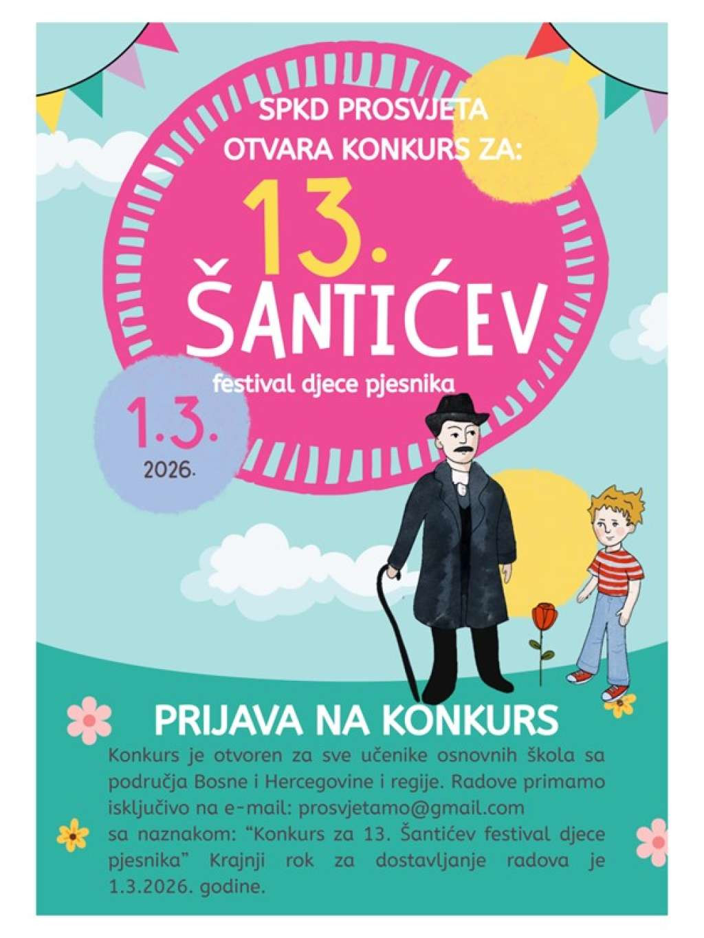Otvoren konkurs za 13. Šantićev festival djece pjesnika