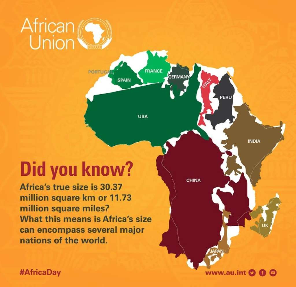 Afrička unija poziva na korištenje karte svijeta koja prikazuje stvarnu veličinu kontinenta