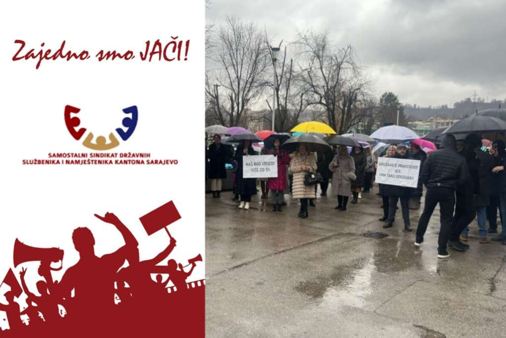 Pismo podrške Sindikatu državnih službenika i namještenika pravosuđa u Tuzlanskom kantonu