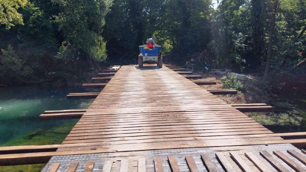 Bihać - Završena prva faza izgradnje mosta prema Amerikančevoj otoci